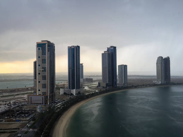 istock Rain on Al Khan Lagoon, Sharjah 1471301518