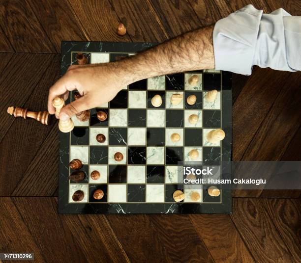 The Person Who Checkmate In A Game Of Chess Stock Photo - Download Image Now - Checkmate, Adult, Adults Only