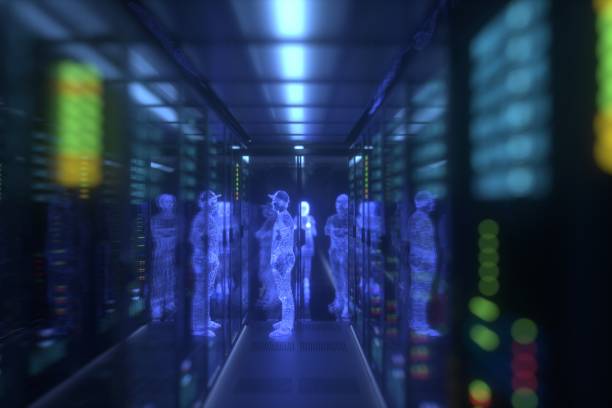 Network servers room Network servers room.3D rendering, mysterious scene. japan supercomputer stock pictures, royalty-free photos & images