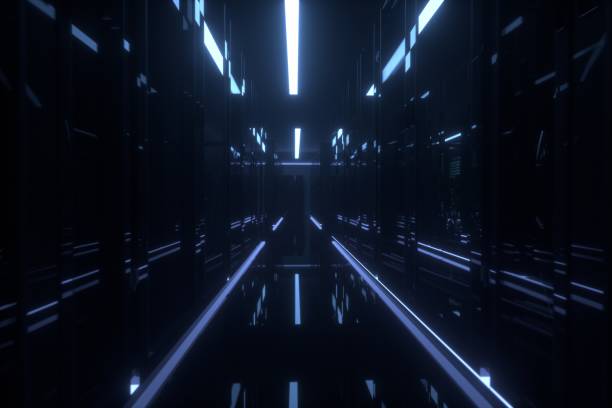 Network servers room Network servers room.3D rendering, mysterious scene. japan supercomputer stock pictures, royalty-free photos & images