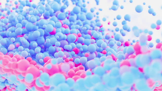 Colorful spheres video, 3d rendering.