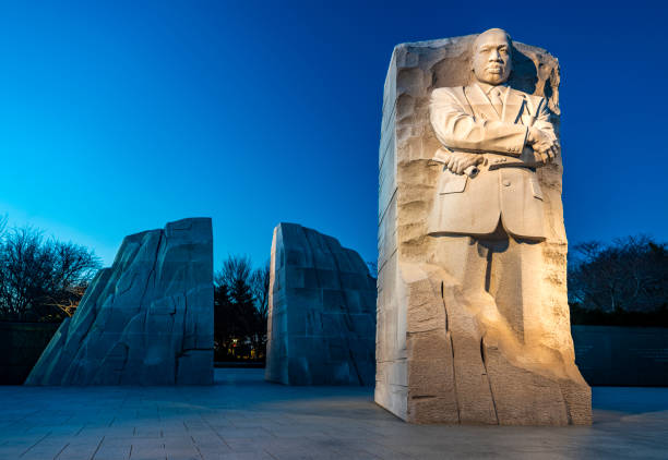 Martin Luther King Jr. Memorial in Washington, D.C., USA Washington, D.C., USA - January 24, 2023: Martin Luther King Jr. Memorial in Washington, D.C., USA in the evening. civil rights act stock pictures, royalty-free photos & images