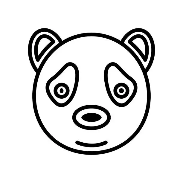Vector illustration of panda head, icon, vector, template, illustration,  design, flat style trendy, collection