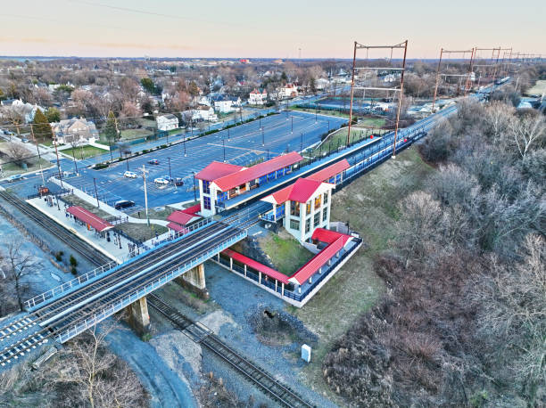Aerial View of a Train Station