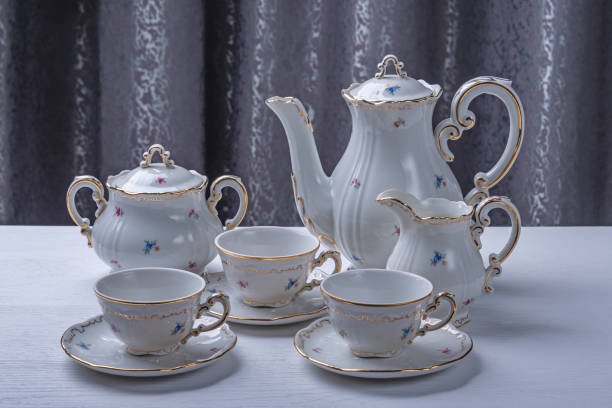 istock Coffee set on white wooden table 1471339870