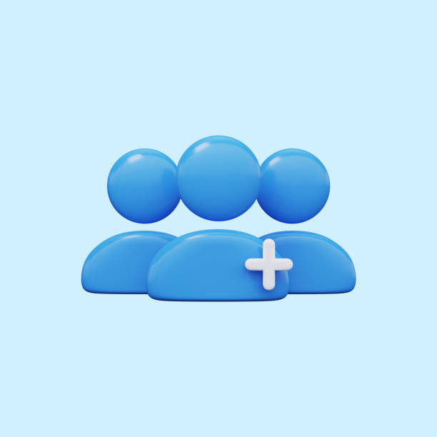 Add new friend. User group icon\n3D render