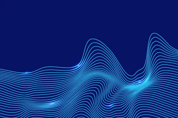 Vector illustration of Blue Terrain glowing abstract background