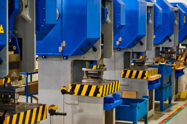 istock Punching press machine tools make metal details in workshop 1471355560