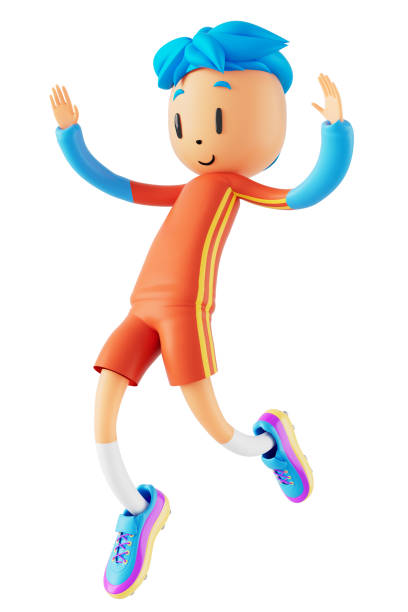 istock 3d boy cartoon character in action with clipping path. 3d illustrator. sport activity. exercise fitness. workout training lifestyle. man player. technology VR. gym outdoor. cyberspace object concept. 1471358118