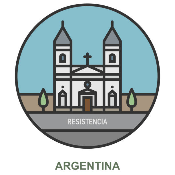 Resistencia. Cities and towns in Argentina Resistencia. Cities and towns in Argentina. Flat landmark resistencia stock illustrations