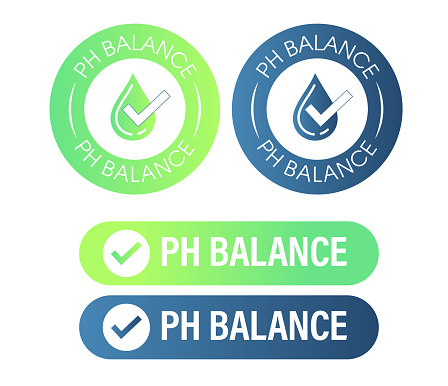 PH balanced vector icon set with drop symbol, neutral PH abstract