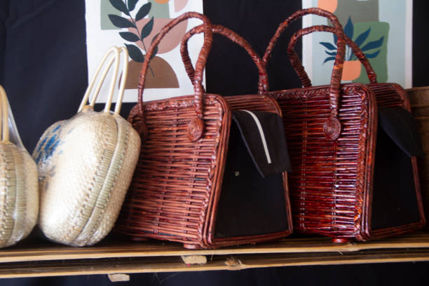 istock Indonesian handmade bag made from bamboo and grass 1471361248