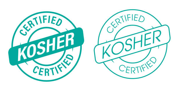 CERTIFIED KOSHER VECTOR ICON, GREEN IN COLOR CERTIFIED KOSHER VECTOR ICON, GREEN IN COLOR kosher logo stock illustrations