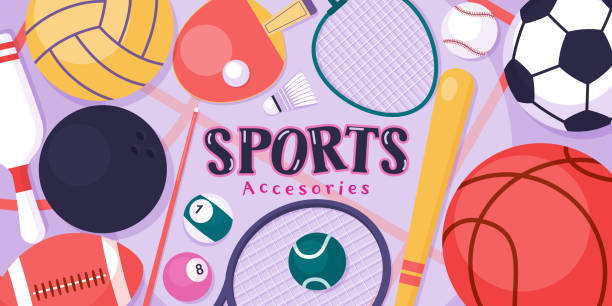 национальный день спорта, спортивное снаряжение, вектор, иллюстрация - snooker ball stock illustrations