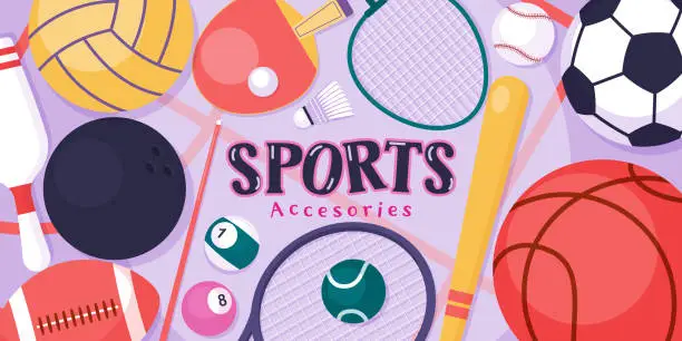 Vector illustration of National Sports Day, Sports Equipment, Vector, Illustration