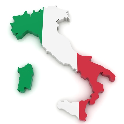 Italy flag map