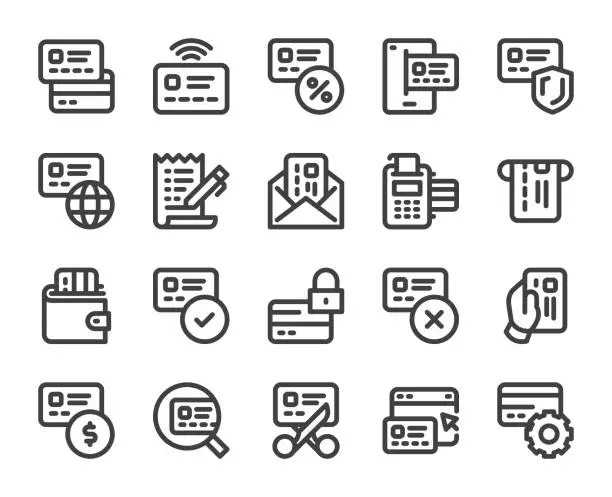 Vector illustration of Credit Card - Bold Line Icons