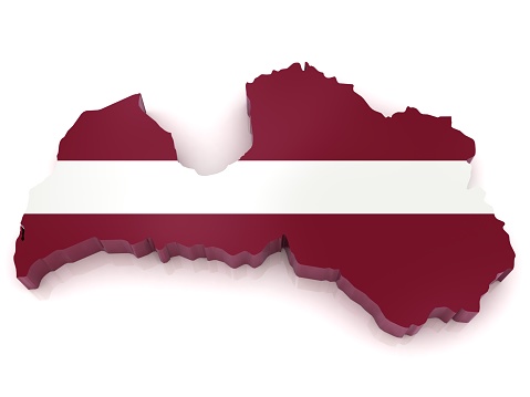 Latvia flag map