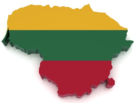 Lithuania flag map
