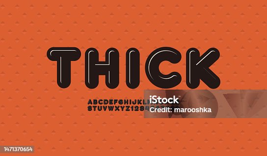 istock Round font alphabet, thick trendy modern letters and numbers, vector illustration 10EPS 1471370654