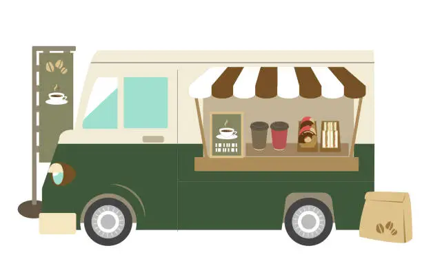 Vector illustration of Foodtrack cafe