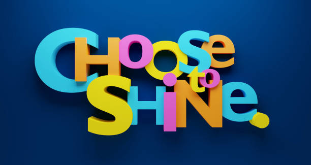istock 3D Render of CHOOSE TO SHINE colorful typography banner 1471377426