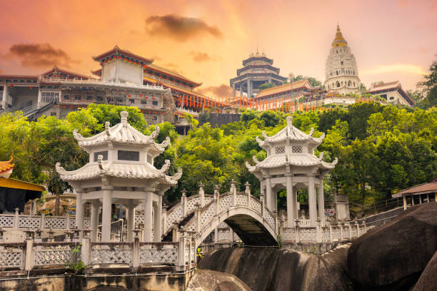 Kek Lok Si Temple, a heritage Temple with a lot of tourist attractions, Penang, Malaysia stock photo
