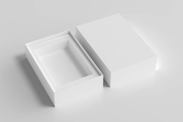 istock Open box packaging mockup on white background. Template for your design 1471385386