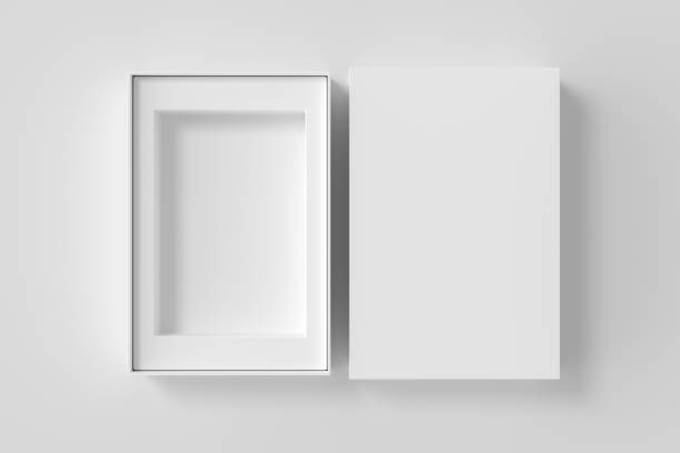 istock Open box packaging mockup on white background. Template for your design 1471385627