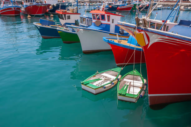 istock Fishing Trawlers In Port 1471387290