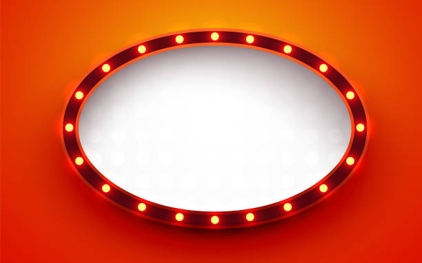 istock Retro light sign. Signboard with lamps border. Vintage style banner. 1471387315