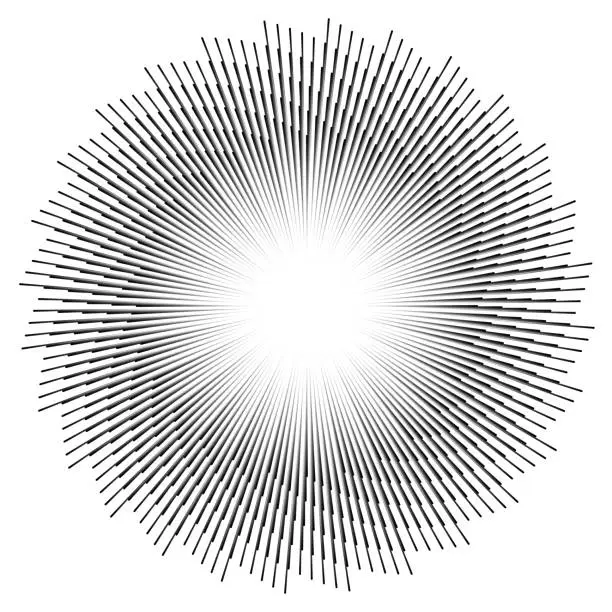 Vector illustration of Pattern of radial lines in groups forming fan like shape