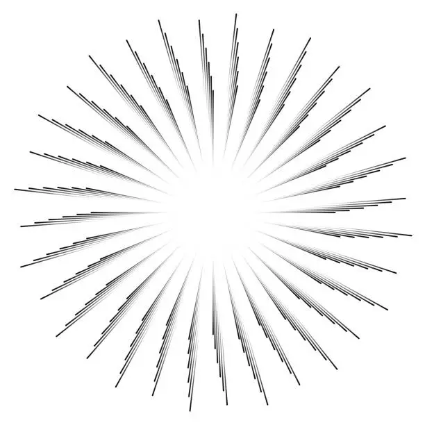 Vector illustration of Radial lines in groups