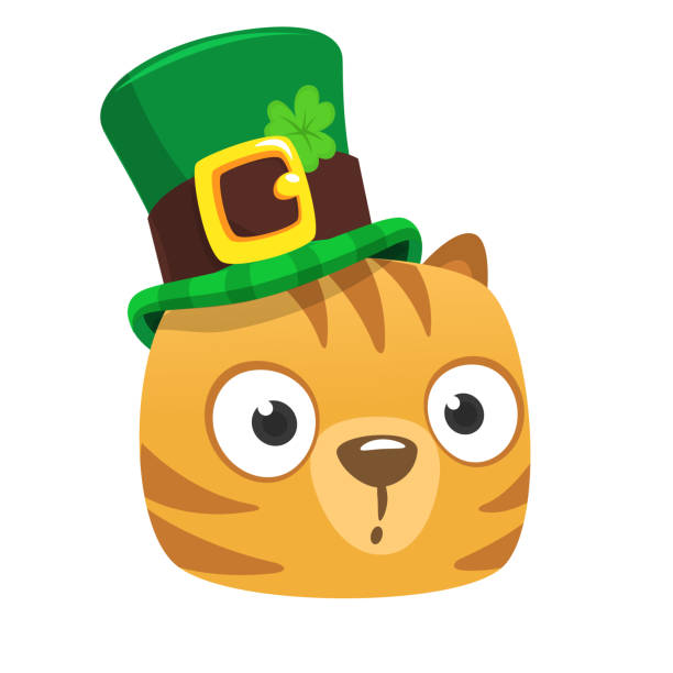 istock Cartoon happy hamster character wearing st patrick's hat with a clover. Vector illustration for Saint Patrick's Day. Party poster design 1471391327
