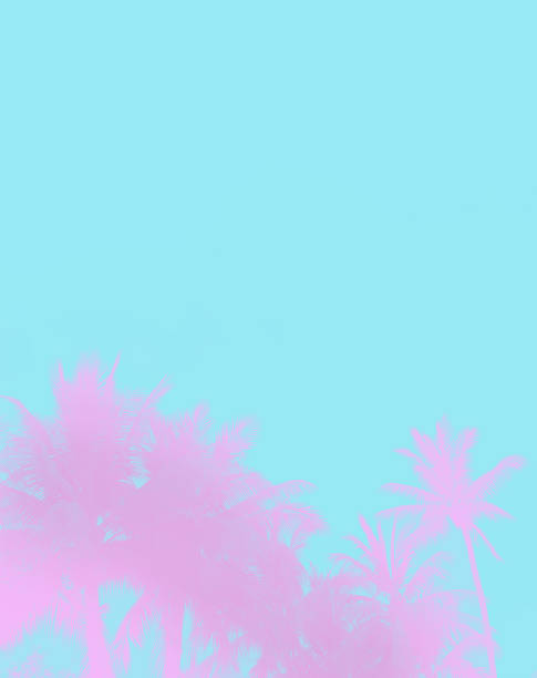 istock Palm trees against amazing cotton candy pink sky at sunset 1471394408