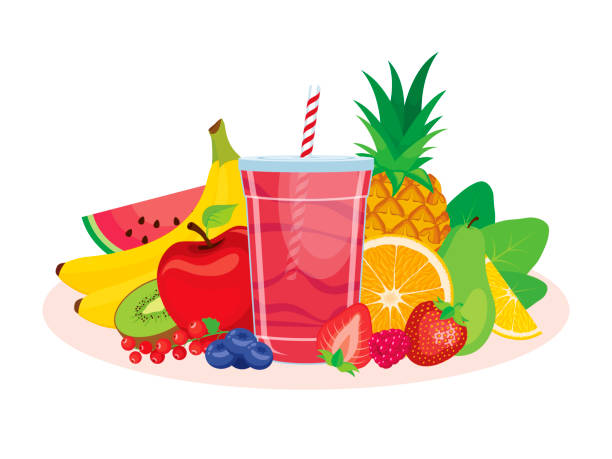 ilustrações de stock, clip art, desenhos animados e ícones de fresh pink smoothie drink in a plastic cup vector illustration - malt white background alcohol drink