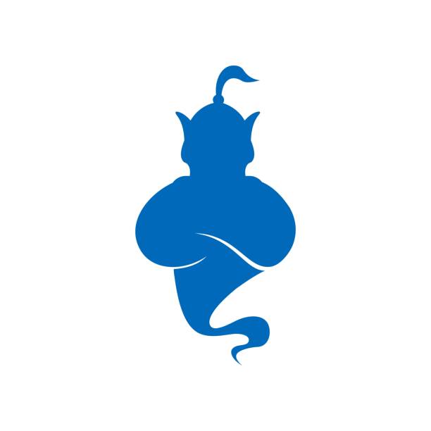 ilustrações, clipart, desenhos animados e ícones de logotipo de vetor de gênio - genie