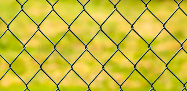 An isolated fence with a clipping path.