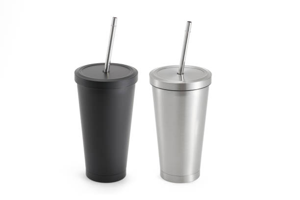 istock Black and metal stainless thermos water bottle 1471403812