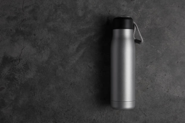 istock Reusable water bottle on a concrete background 1471404060