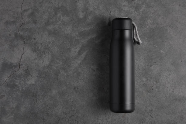 istock Reusable water bottle on a concrete background 1471404105