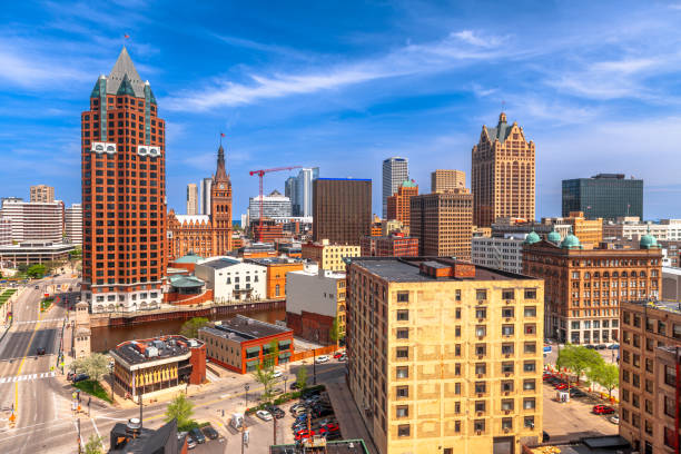 Milwaukee, Wisconsin, USA downtown skyline in the afternoon.