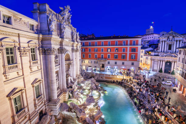 istock Rome, Italy Overlooking Trevi Fountain at Twilight 1471408729