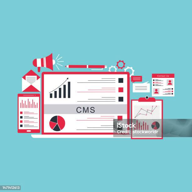 Content Management System Cms Software Stock Illustration - Download ...