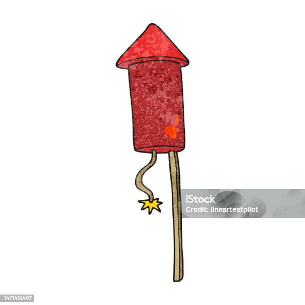 One Firework Cartoon Freehand Textured Cartoon Firework Stock Illustration - Download Image ...