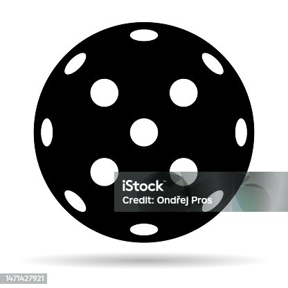 istock Pickleball racket sport, indoor ball paddle shadow icon, web flat symbol vector illustration 1471427921