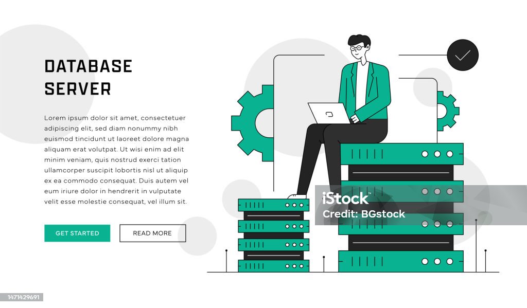 Database Server Concept For Web Page Web Banner Design Stock ...