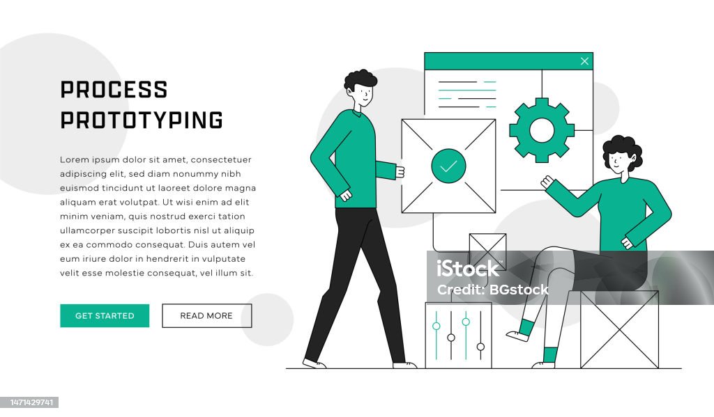 Process Banner Design Process Prototyping Concept For Web Page Web Banner Design Stock ...