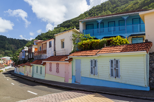 colorful houses in a street of Grand riviere