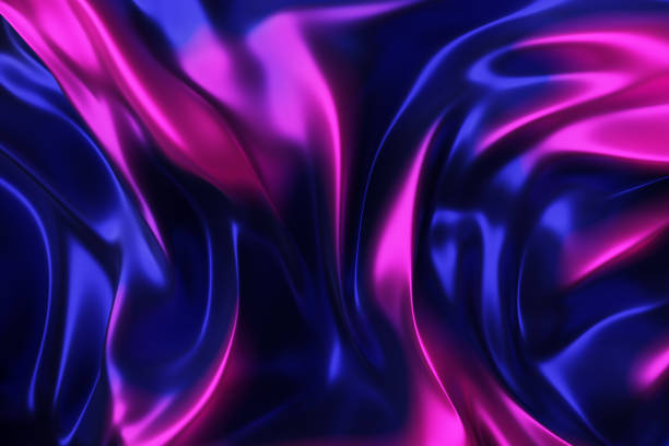 Smooth fluid curves. Liquid metal waves. 3d rendering